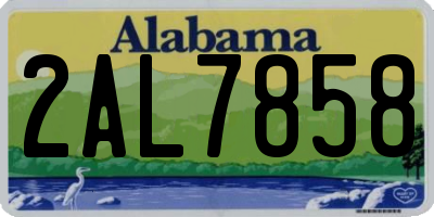 AL license plate 2AL7858