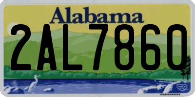 AL license plate 2AL7860