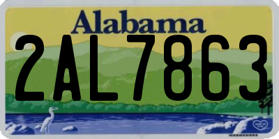 AL license plate 2AL7863