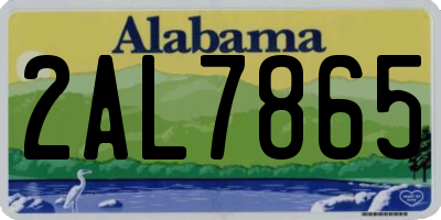 AL license plate 2AL7865