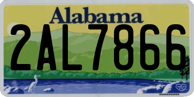 AL license plate 2AL7866
