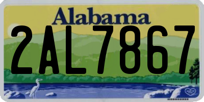 AL license plate 2AL7867