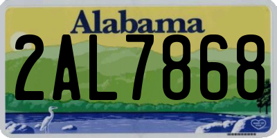 AL license plate 2AL7868