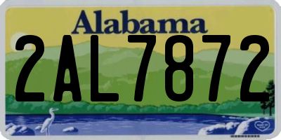 AL license plate 2AL7872