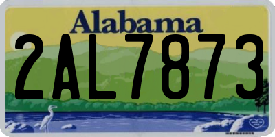 AL license plate 2AL7873