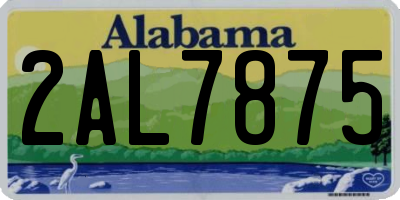 AL license plate 2AL7875