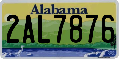 AL license plate 2AL7876