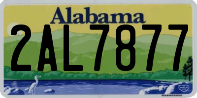 AL license plate 2AL7877