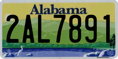 AL license plate 2AL7891