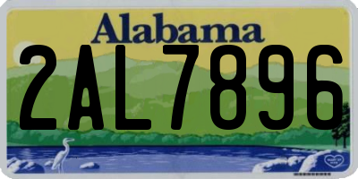 AL license plate 2AL7896