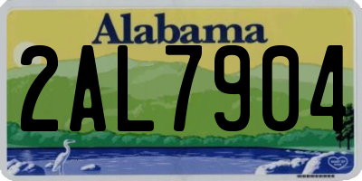 AL license plate 2AL7904