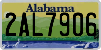 AL license plate 2AL7906
