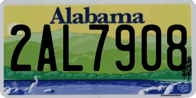 AL license plate 2AL7908