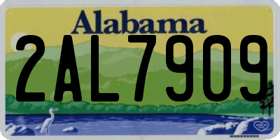 AL license plate 2AL7909