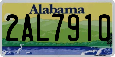 AL license plate 2AL7910