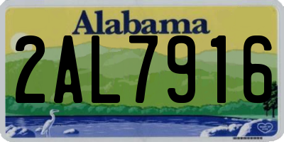 AL license plate 2AL7916