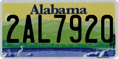 AL license plate 2AL7920