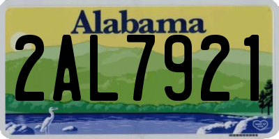 AL license plate 2AL7921