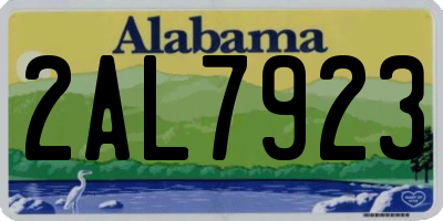 AL license plate 2AL7923