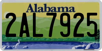 AL license plate 2AL7925