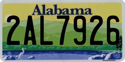 AL license plate 2AL7926