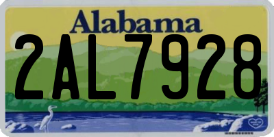 AL license plate 2AL7928