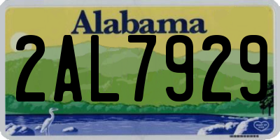 AL license plate 2AL7929