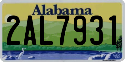 AL license plate 2AL7931