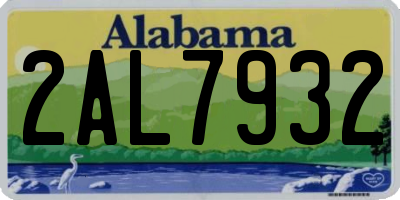 AL license plate 2AL7932