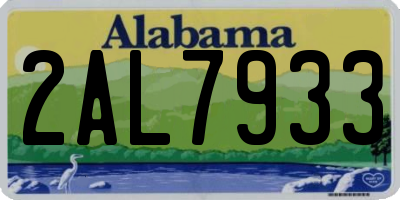 AL license plate 2AL7933