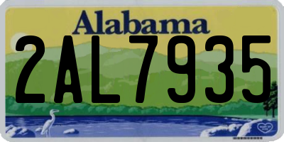 AL license plate 2AL7935