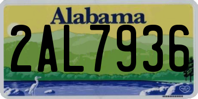 AL license plate 2AL7936