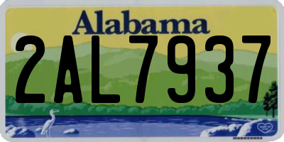 AL license plate 2AL7937