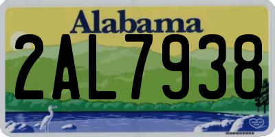 AL license plate 2AL7938