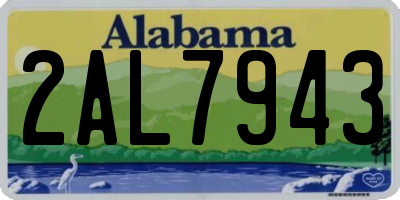 AL license plate 2AL7943