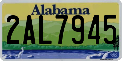 AL license plate 2AL7945