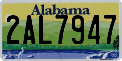 AL license plate 2AL7947