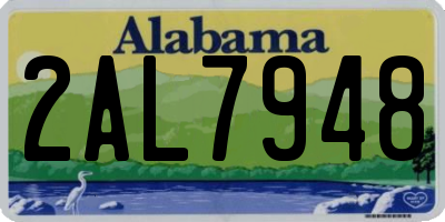 AL license plate 2AL7948