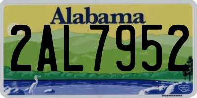 AL license plate 2AL7952