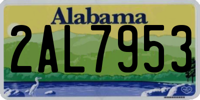 AL license plate 2AL7953