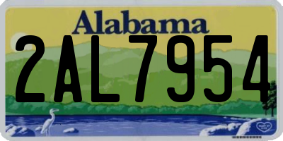 AL license plate 2AL7954