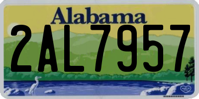AL license plate 2AL7957