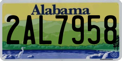 AL license plate 2AL7958