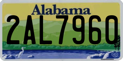 AL license plate 2AL7960