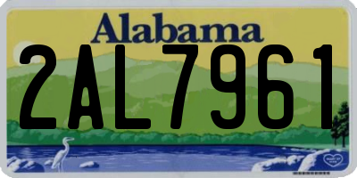 AL license plate 2AL7961