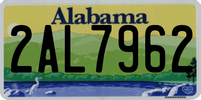 AL license plate 2AL7962