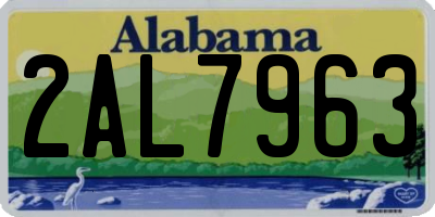 AL license plate 2AL7963