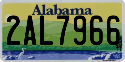 AL license plate 2AL7966