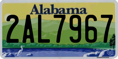 AL license plate 2AL7967