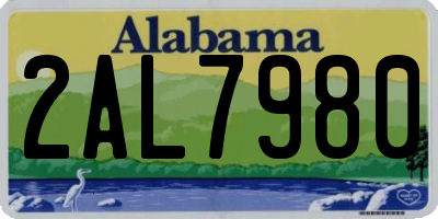 AL license plate 2AL7980